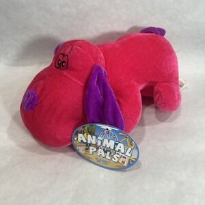 Animal Pals Hot Pink Plush Puppy Dog 7" Stuffed Animal Fuchsia Purple‎ Toy NEW